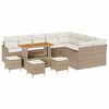 vidaXL Ensemble de canap&eacute; de jardin 13 pc Beige polyrotin