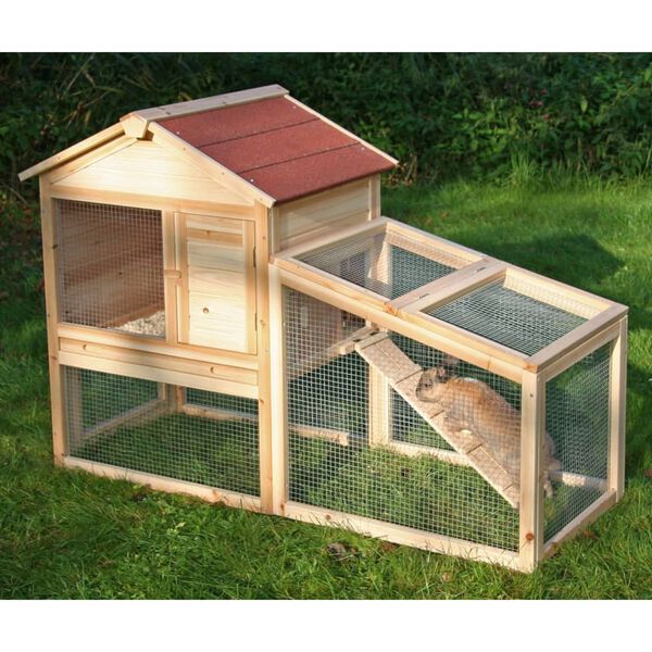 Kerbl Maison pour rongeurs Freetime 140x65x100 cm Bois verniss&eacute;