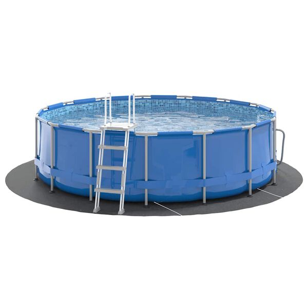 vidaXL B&acirc;che de piscine gris clair &Oslash;366 cm g&eacute;otextile polyester