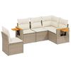 vidaXL Salon de jardin avec coussins 5 pcs beige r&eacute;sine tress&eacute;e