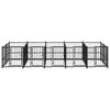vidaXL Chenil d'ext&eacute;rieur pour chiens Acier 9,38 m&sup2;