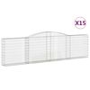 vidaXL Paniers &agrave; gabions arqu&eacute;s 15 pcs 400x30x100/120 cm Fer galvanis&eacute;