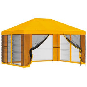 vidaXL Abri de jardin avec parois 4 &times; 3 m Jaune Polyester et Acier