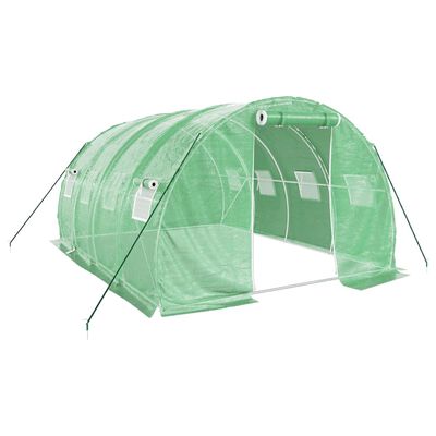 vidaXL Serre avec cadre en acier vert 12 m² 4x3x2 m