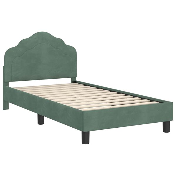 vidaXL Cadre de lit pour enfants avec t&ecirc;te de lit Vert Mer 80 x 160 cm