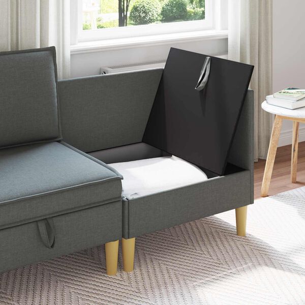 vidaXL Pouf de rangement Gris fonc&eacute;