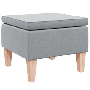 vidaXL Tabouret avec pieds en bois Gris clair Tissu
