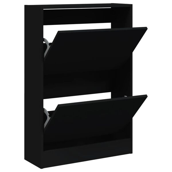 vidaXL Armoire &agrave; chaussures noir 60x21x87,5 cm bois d'ing&eacute;nierie