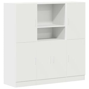 vidaXL Ensemble d'armoires de cuisine 3 pcs blanc bois d'ing&eacute;nierie