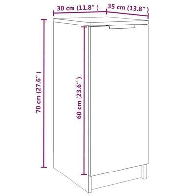 vidaXL Armoire à chaussures noir 30x35x70 cm bois d'ingénierie