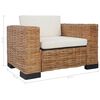 vidaXL Ensemble de canap&eacute;s 2 pcs avec coussins Rotin naturel