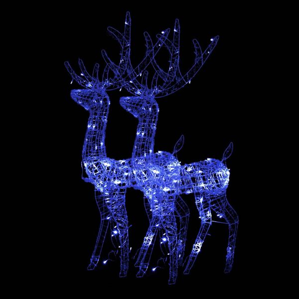 vidaXL D&eacute;corations de No&euml;l de renne Acrylique 2 pcs 120 cm Bleu