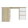 vidaXL Bureau d'angle Blanc et ch&ecirc;ne sonoma 145x100x76 cm Agglom&eacute;r&eacute;
