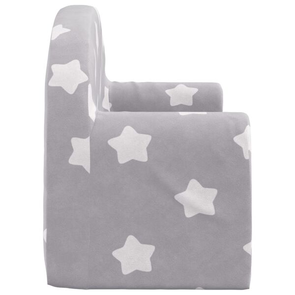 vidaXL Canap&eacute;-lit pour enfants &agrave; 2 places gris clair avec &eacute;toiles