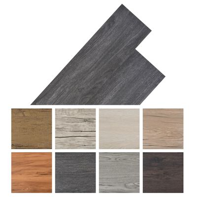 vidaXL Planches de plancher PVC Non auto-adhésif 5,26 m² Noir et blanc