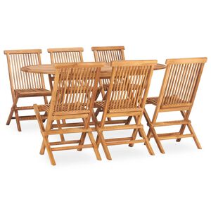 vidaXL Ensemble &agrave; manger d'ext&eacute;rieur pliable 5 pcs Bois solide de teck