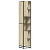 vidaXL Armoire de salle de bain ch&ecirc;ne sonoma bois d'ing&eacute;nierie m&eacute;tal