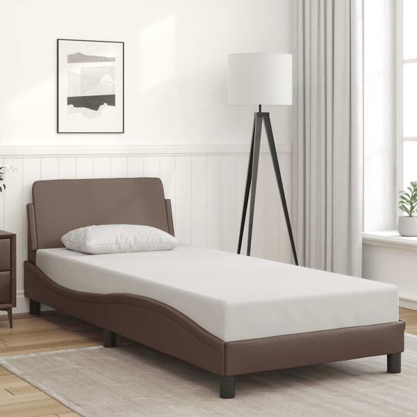 vidaXL Cadre de lit Dover marron 90x190 cm similicuir