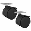 vidaXL Roue 2 pcs Noir 39,5 x 39,5 x 37,8 mm Fer et Polypropyl&egrave;ne