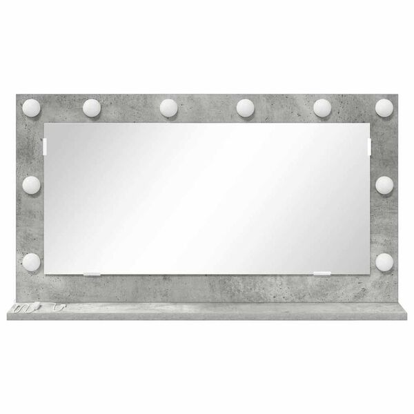 vidaXL Miroir de vanité avec miroir Gris béton 80 x 45 x 18 cm