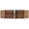 vidaXL Buffet fait &agrave; la main Blanc 140x30x70 cm Bois d'acacia massif
