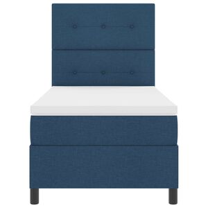 vidaXL Lit &agrave; ressorts avec matelas avec LED Bleu 80 x 200 cm tissu