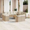 vidaXL Salon de jardin avec coussins 13 pcs beige r&eacute;sine tress&eacute;e