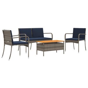 vidaXL Ensemble de jardin Gris polyrotin