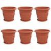 vidaXL Pots de plantes 6 pc Rouge brique &Oslash; 34 x 28 cm Plastique
