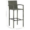 vidaXL Ensemble de bar de jardin 5 pcs Gris