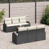 vidaXL Ensemble de canap&eacute; de jardin 7 pcs Noir et Cr&egrave;me polyrotin