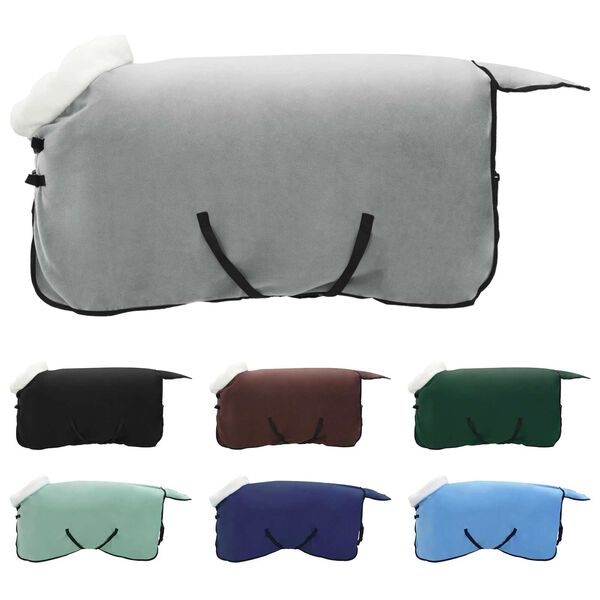 vidaXL Couverture &Eacute;quine Vert fonc&eacute; complet 85 cm Fleece polaire