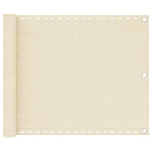 vidaXL &Eacute;cran de balcon Cr&egrave;me 75x300 cm PEHD