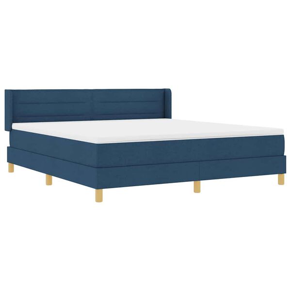 vidaXL Lit &agrave; Ressorts avec matelas Bleu 180 x 200 cm tissu