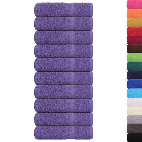 vidaXL Serviettes de douche FROGN 10 pcs violet 70x140cm 360 g/m&sup2;