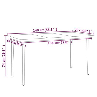 vidaXL Ensemble à manger de jardin 7 pcs Gris