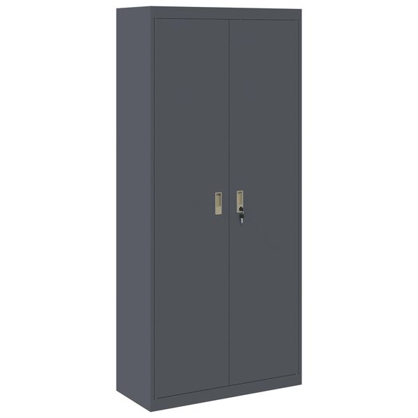 vidaXL Armoire de rangement 2 pcs Anthracite 90 x 40 x 200 cm Acier