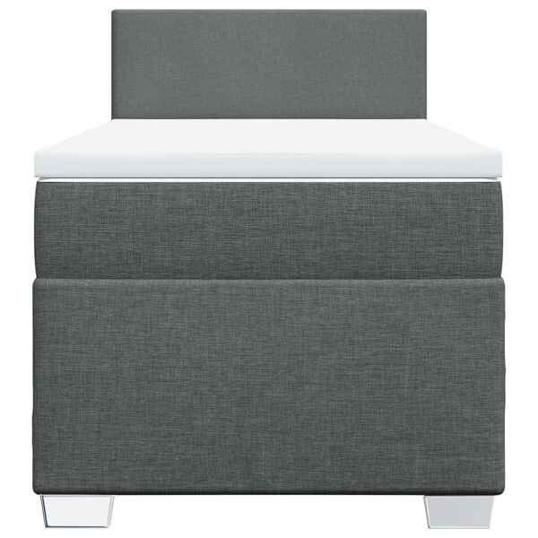 vidaXL Sommier &agrave; lattes de lit et matelas Gris fonc&eacute; 90x190 cm Tissu