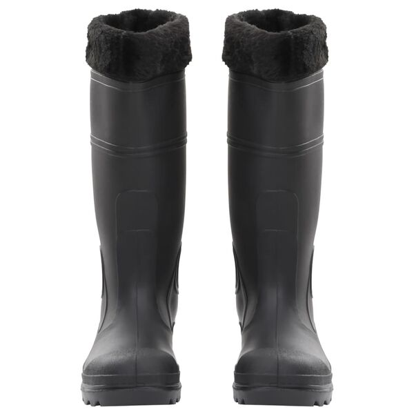 vidaXL Bottes de pluie avec chaussettes amovibles noir taille 38 PVC