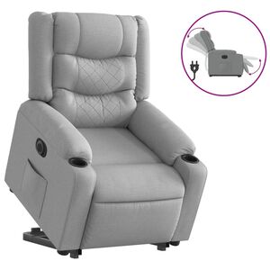 vidaXL Fauteuil inclinable &eacute;lectrique gris clair tissu