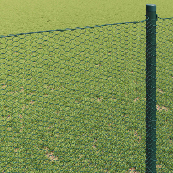 vidaXL Cl&ocirc;ture hexagonale Vert 1 x 10 m PVC