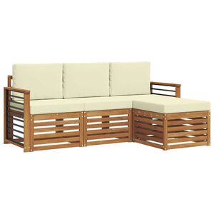 vidaXL Ensemble de canap&eacute;s d'ext&eacute;rieur 4 pc Naturel et Cr&egrave;me