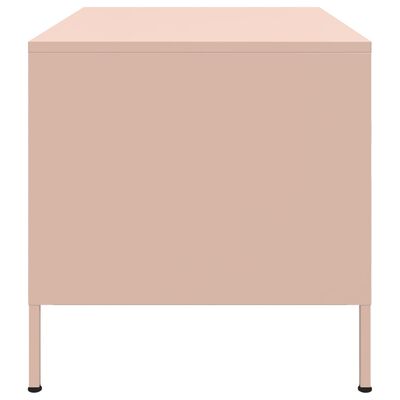 vidaXL Table basse rose 68x50x50,5 cm acier laminé à froid