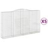 vidaXL Paniers &agrave; gabions arqu&eacute;s 5 pcs 400x50x220/240 cm Fer galvanis&eacute;