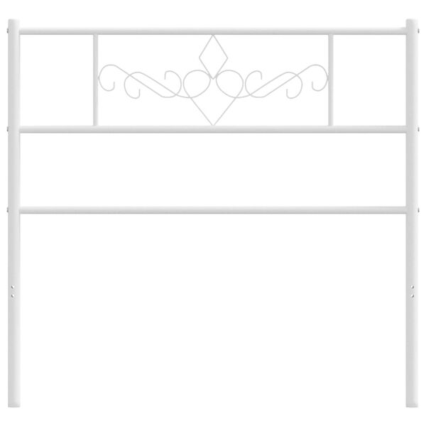 vidaXL T&ecirc;te de lit m&eacute;tal blanc 90 cm