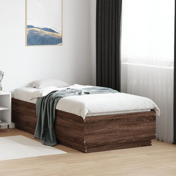 vidaXL Cadre de lit sans matelas ch&ecirc;ne marron 75x190 cm