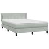 vidaXL Sommier à lattes de lit et matelas gris clair 140x220cm velours