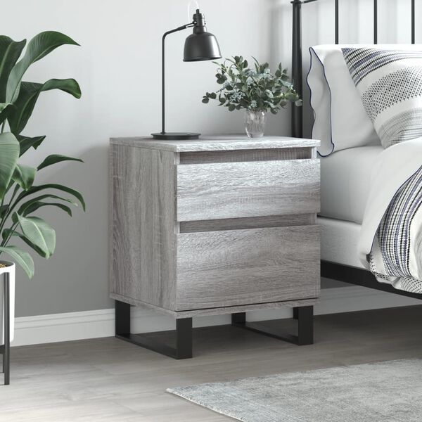 vidaXL Table de chevet sonoma gris 40x35x50 cm bois d&rsquo;ing&eacute;nierie
