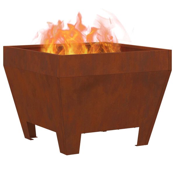 vidaXL Braise Marron 50 x 50 x 38 cm Acier patin&eacute;