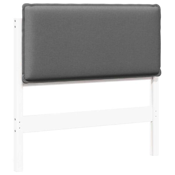 vidaXL T&ecirc;te de lit capitonn&eacute;e Blanc et gris clair 80 cm Pin massif